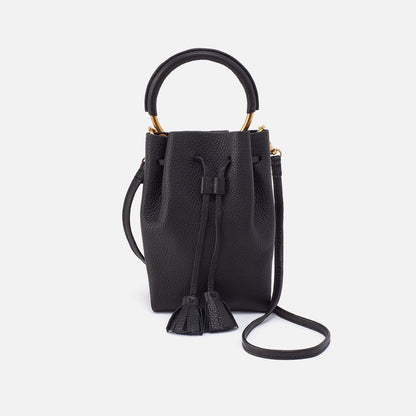Eden Phone Crossbody In Pebbled Leather - Black | HOBO Premium