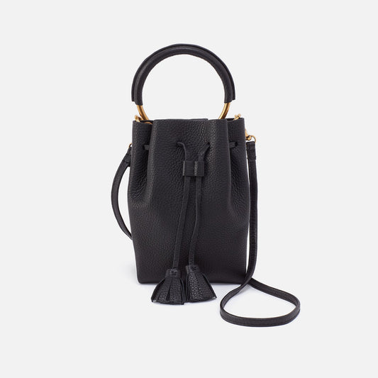 Eden Phone Crossbody In Pebbled Leather - Black | HOBO Premium
