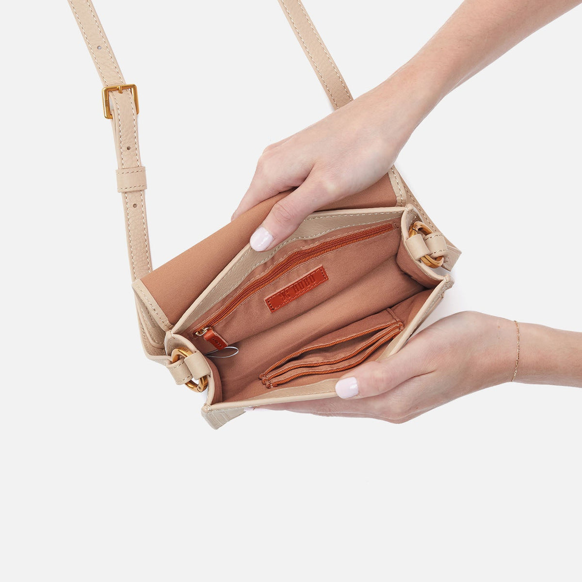Eden Small Crossbody In Pebbled Leather - Linen | HOBO Recommended