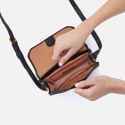 Eden Small Crossbody In Pebbled Leather - Black | HOBO Exclusive