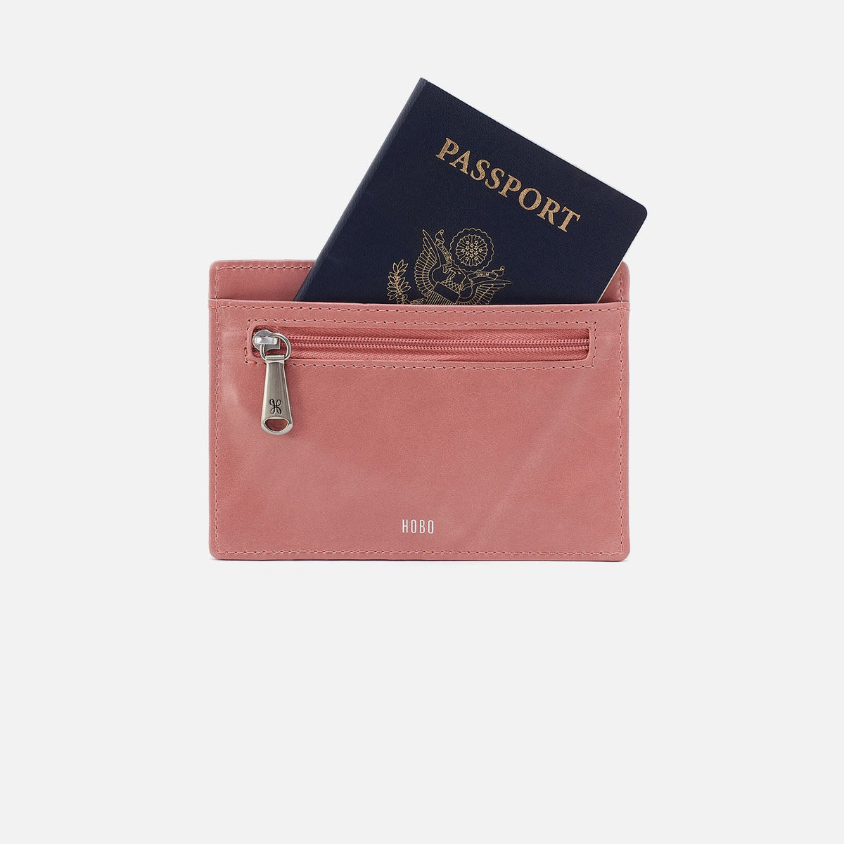 Euro Slide Card Case In Polished Leather - Rose | HOBO Popular