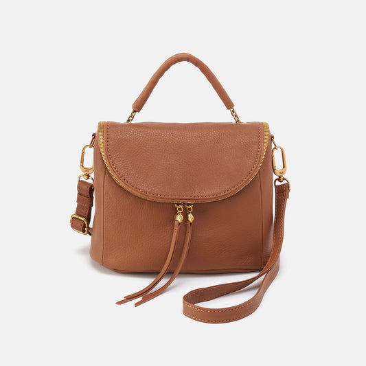 Fern Top Handle Satchel In Pebbled Leather - Warm Honey | HOBO Trusted
