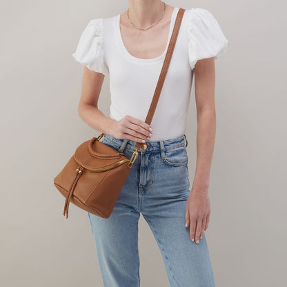 Fern Top Handle Satchel In Pebbled Leather - Warm Honey | HOBO Trusted