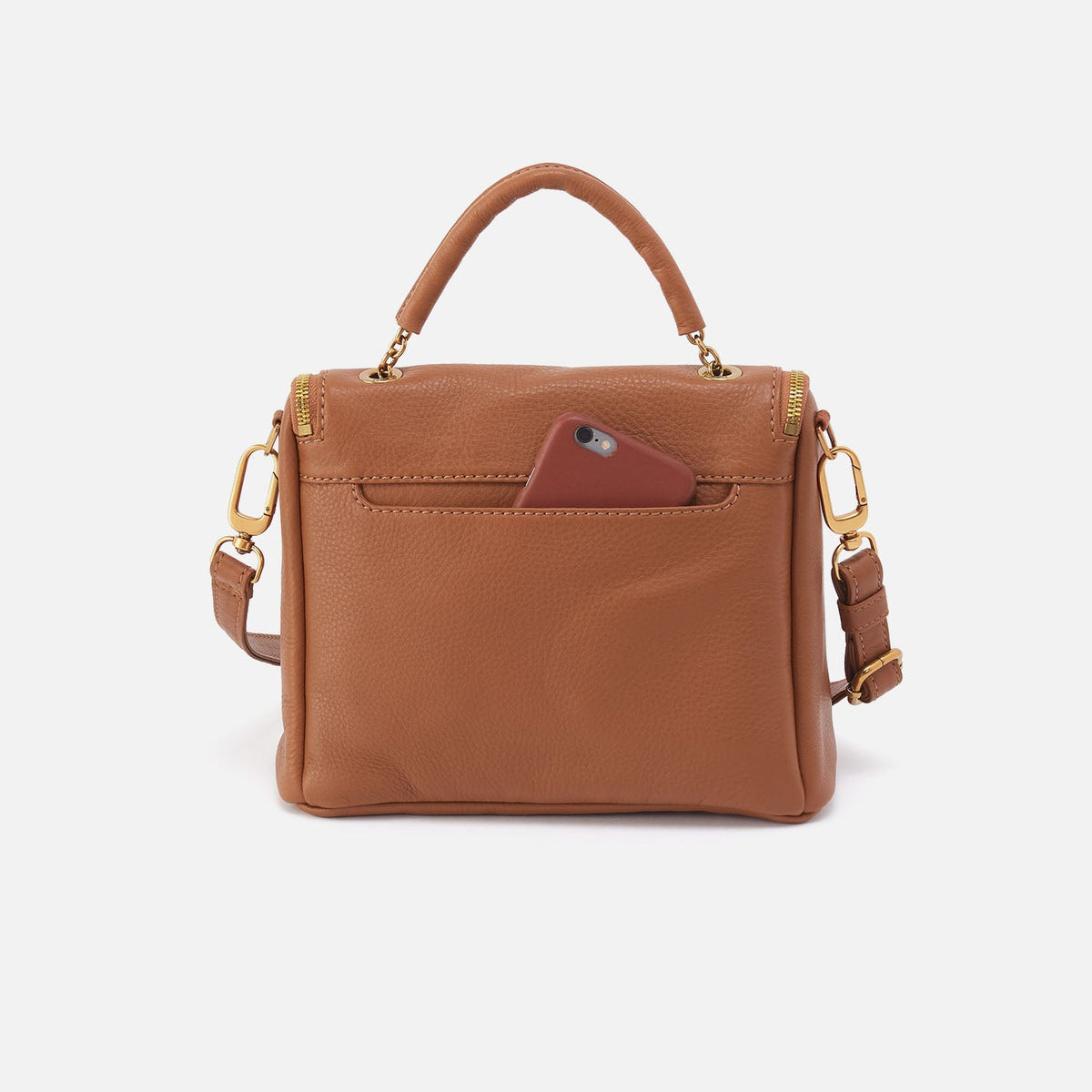 Fern Top Handle Satchel In Pebbled Leather - Warm Honey | HOBO Trusted
