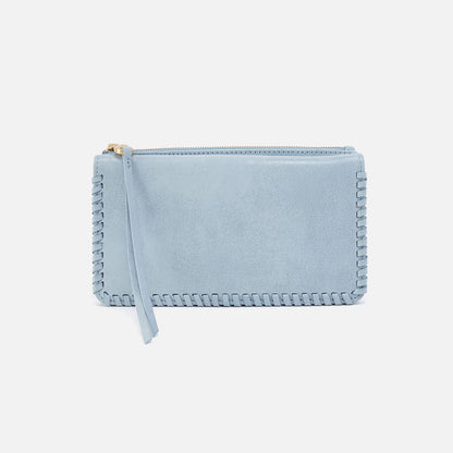 Foray Large Wallet In Buffed Leather - Sky | HOBO Everyday
