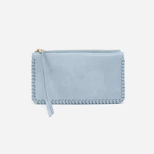 Foray Large Wallet In Buffed Leather - Sky | HOBO Everyday