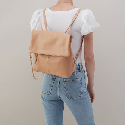 Grant Backpack In Pebbled Leather - Porcini | HOBO Premium