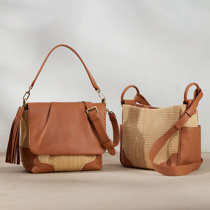 Harley Convertible Shoulder Bag in Woven Straw - Natural Straw | HOBO Signature