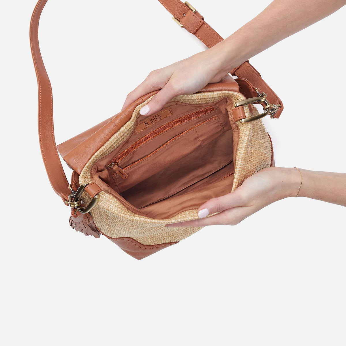 Harley Convertible Shoulder Bag in Woven Straw - Natural Straw | HOBO Signature