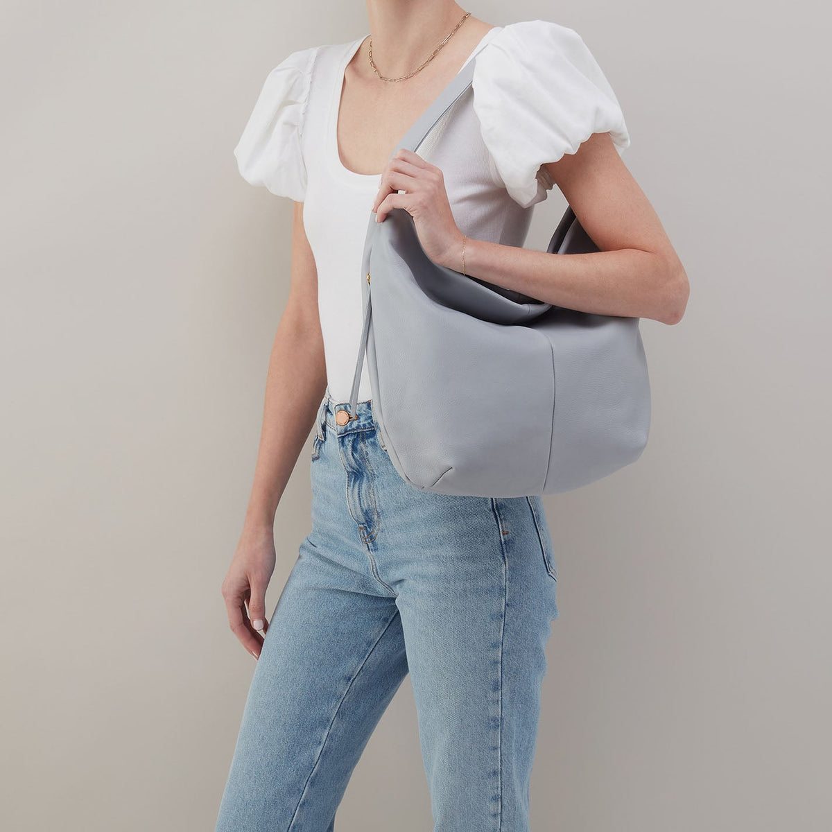 Harley Hobo In Pebbled Leather - Blue Pearl | HOBO Hot Sale