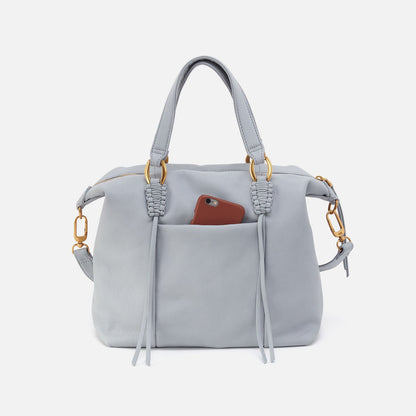 Harley Satchel In Pebbled Leather - Blue Pearl | HOBO Latest