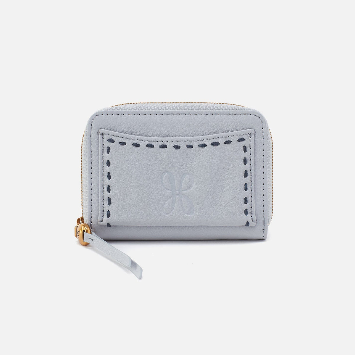 Hart Card Case In Pebbled Leather - Blue Pearl | HOBO Signature