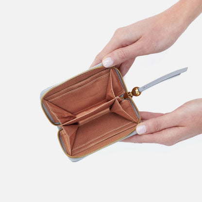 Hart Card Case In Pebbled Leather - Blue Pearl | HOBO Signature