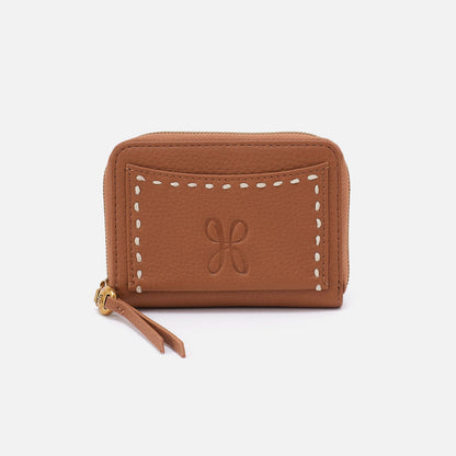 Hart Card Case In Pebbled Leather - Warm Honey | HOBO Classic