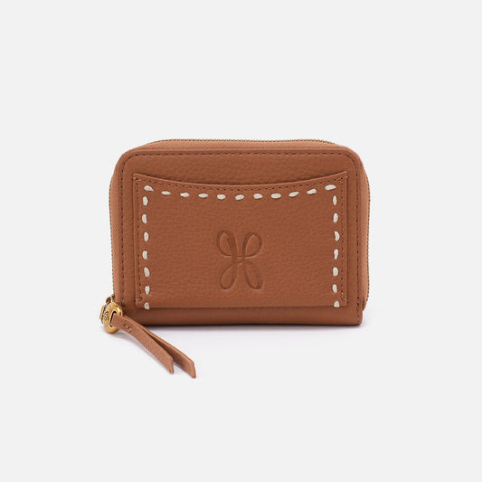Hart Card Case In Pebbled Leather - Warm Honey | HOBO Classic