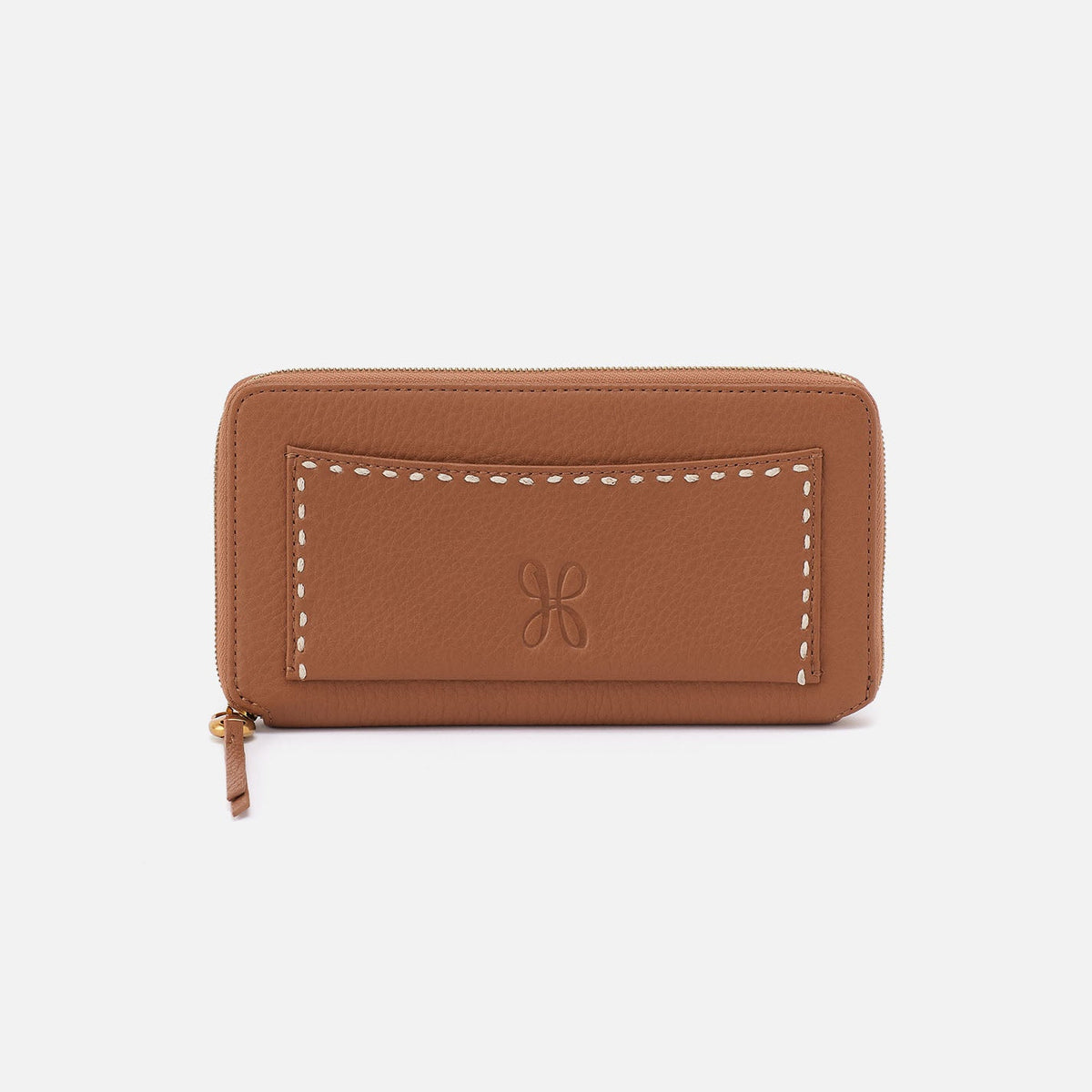 Hart Large Wallet In Pebbled Leather - Warm Honey | HOBO Top Pick