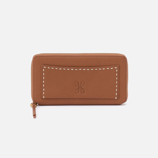 Hart Large Wallet In Pebbled Leather - Warm Honey | HOBO Top Pick