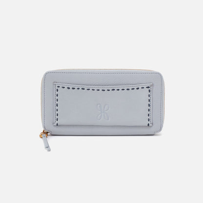 Hart Large Wallet In Pebbled Leather - Blue Pearl | HOBO Sale
