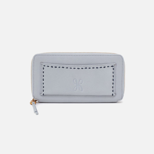 Hart Large Wallet In Pebbled Leather - Blue Pearl | HOBO Sale
