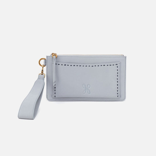 Hart Wristlet In Pebbled Leather - Blue Pearl | HOBO Quality