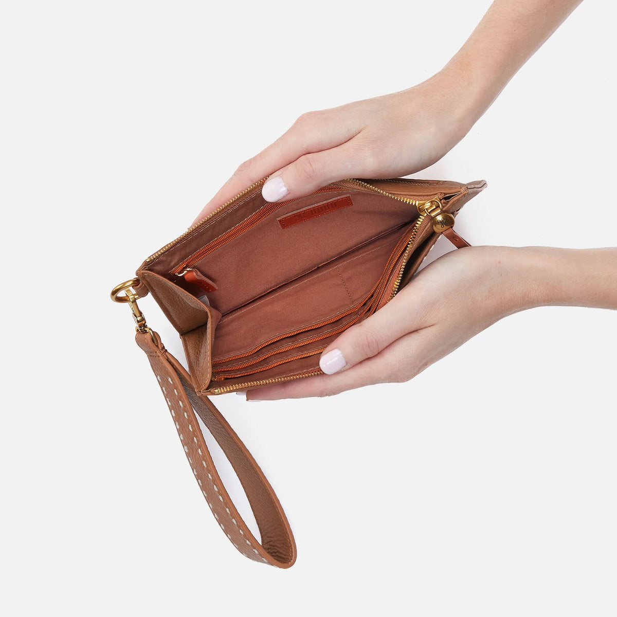 Hart Wristlet In Pebbled Leather - Warm Honey | HOBO Featured