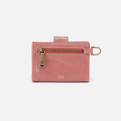 Jean Accordian Card Case In Polished Leather - Rose | HOBO Latest