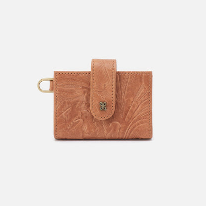 Jean Accordian Card Case In Tooled Embossed Leather - Saddle Tooled Emboss | HOBO Discount