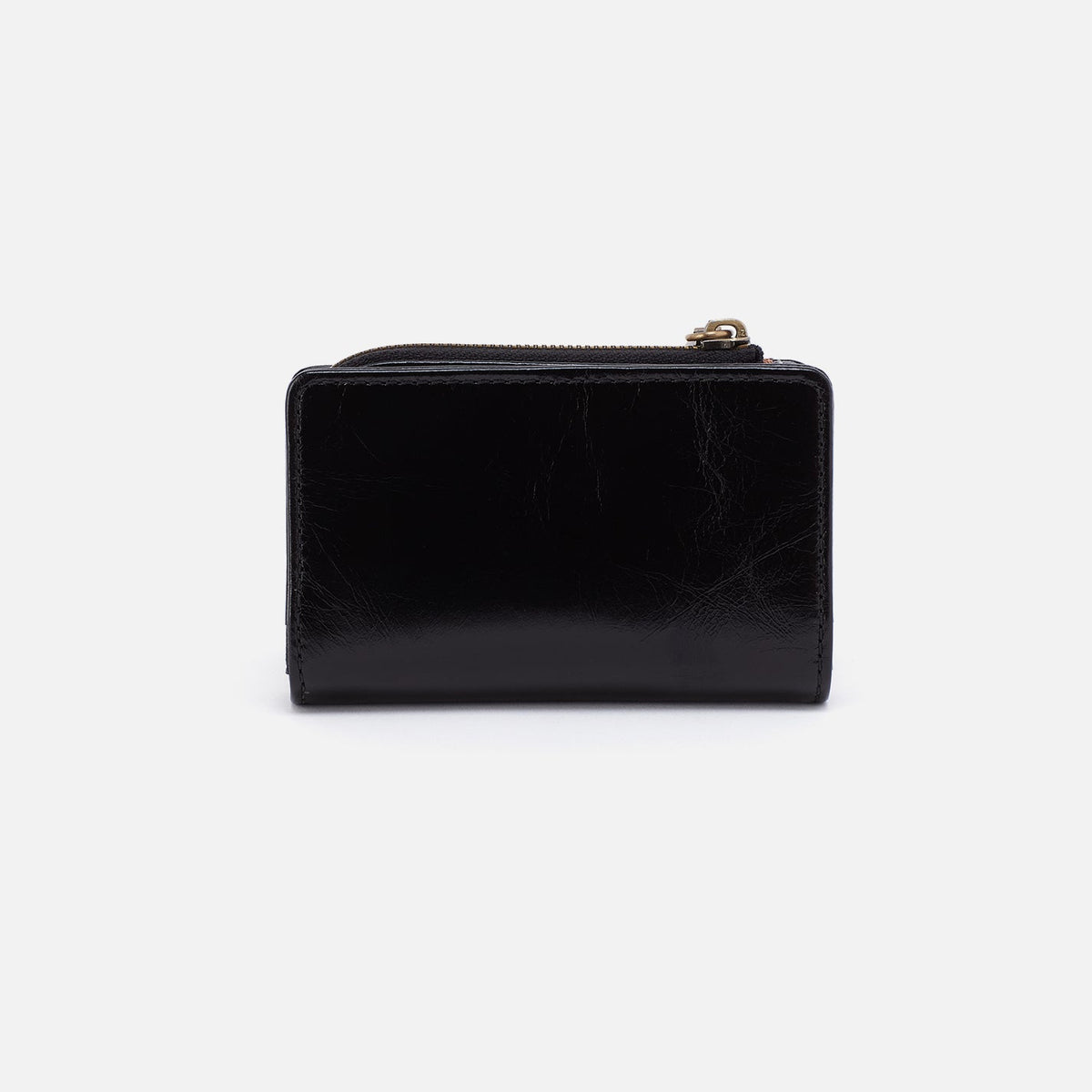 Jill Card Case In Polished Leather - Black | HOBO Exclusive