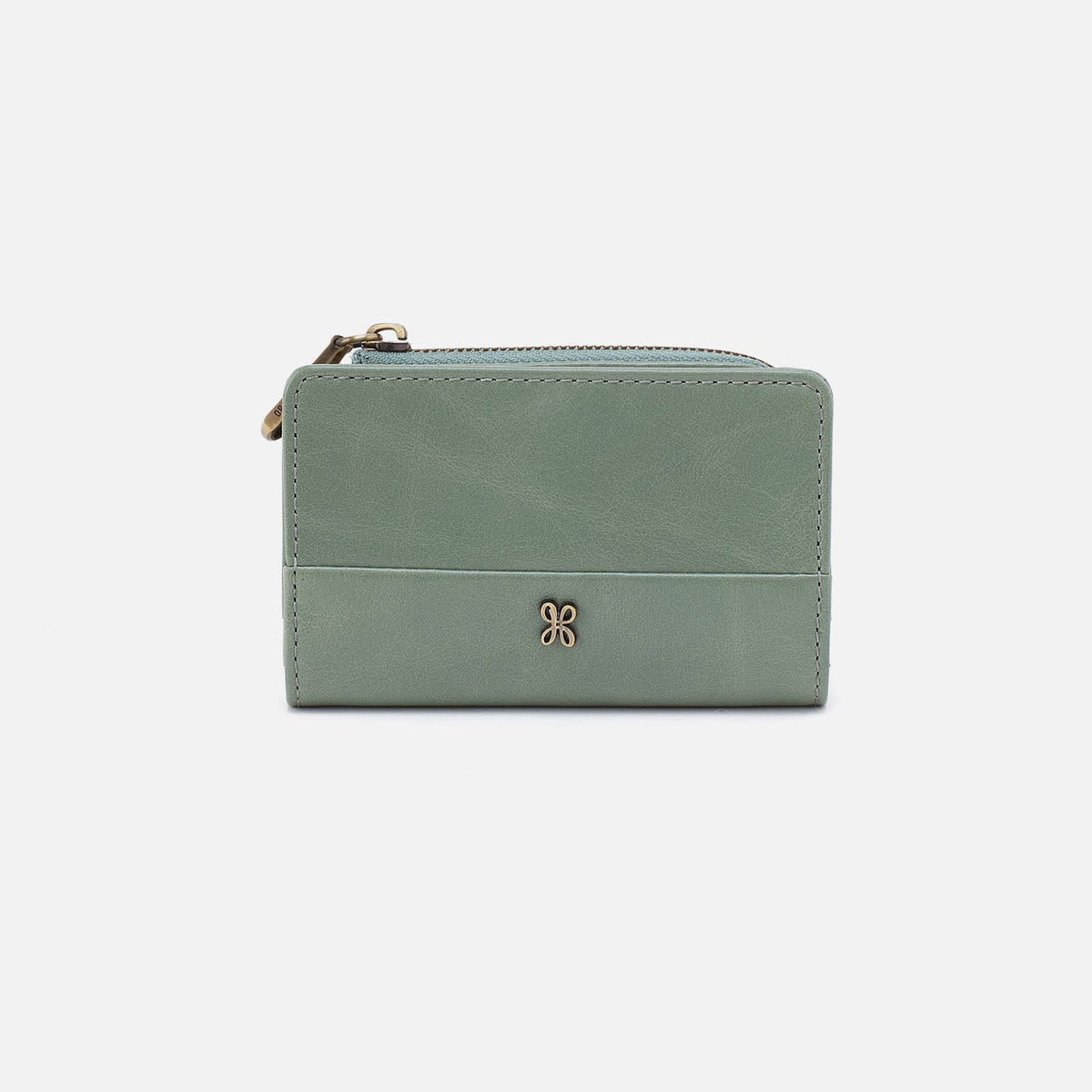Jill Card Case In Polished Leather - Jade | HOBO Trusted