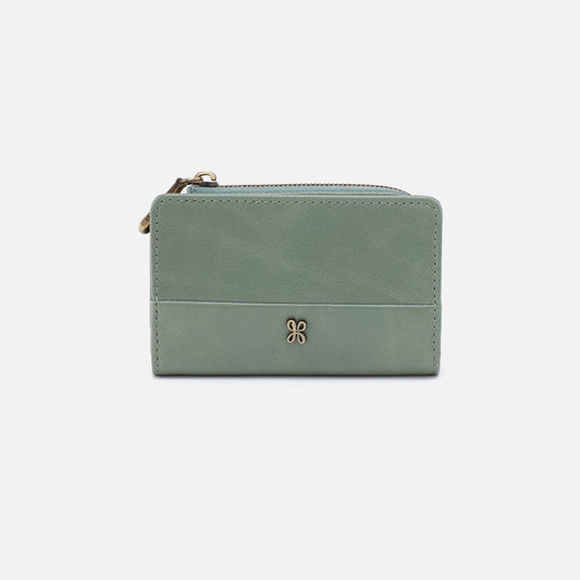 Jill Card Case In Polished Leather - Jade | HOBO Trusted