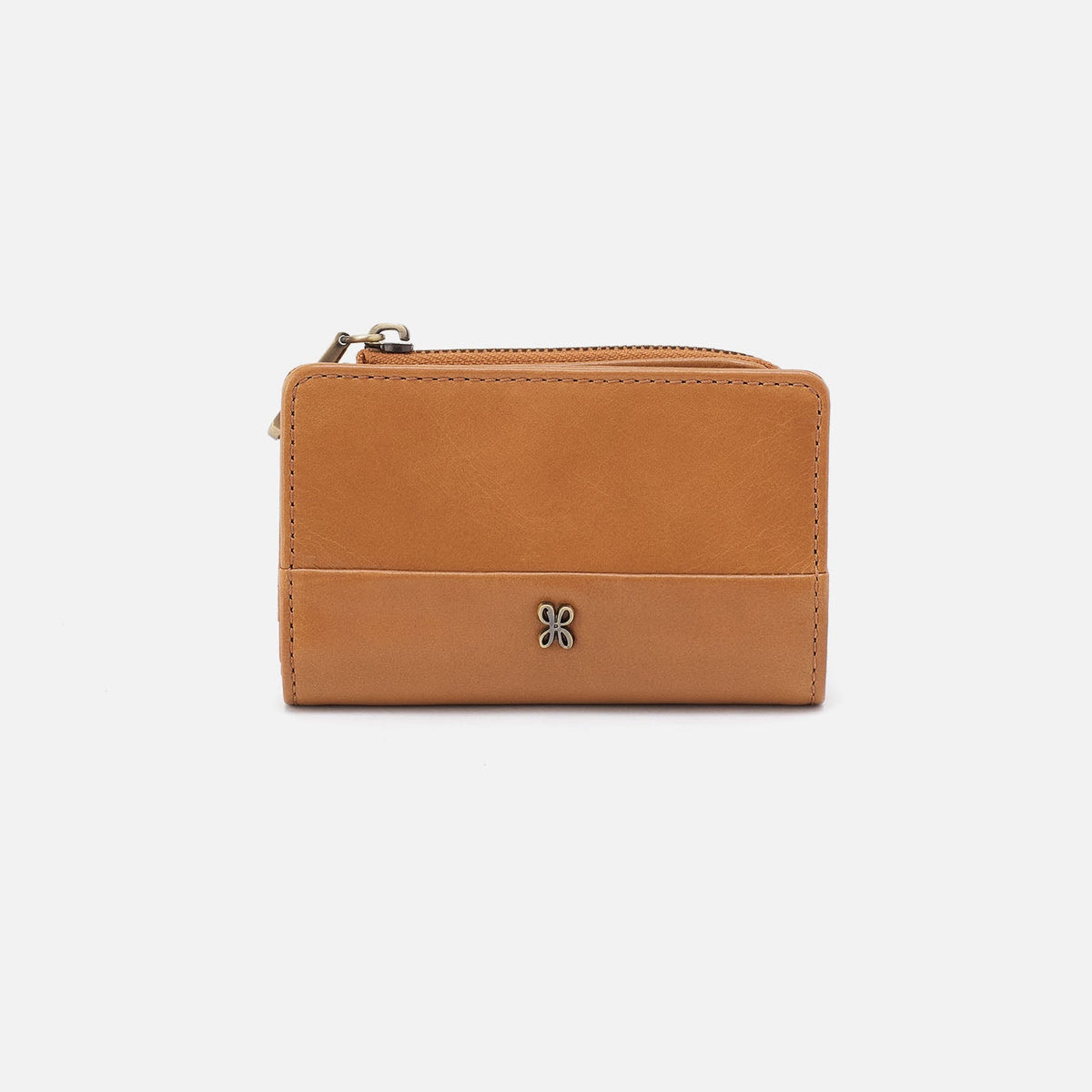 Jill Card Case In Polished Leather - Natural | HOBO Everyday