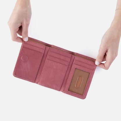 Jill Trifold Wallet In Tooled Embossed Leather - Mauve Tooled Emboss | HOBO Discount