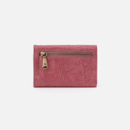 Jill Trifold Wallet In Tooled Embossed Leather - Mauve Tooled Emboss | HOBO Discount