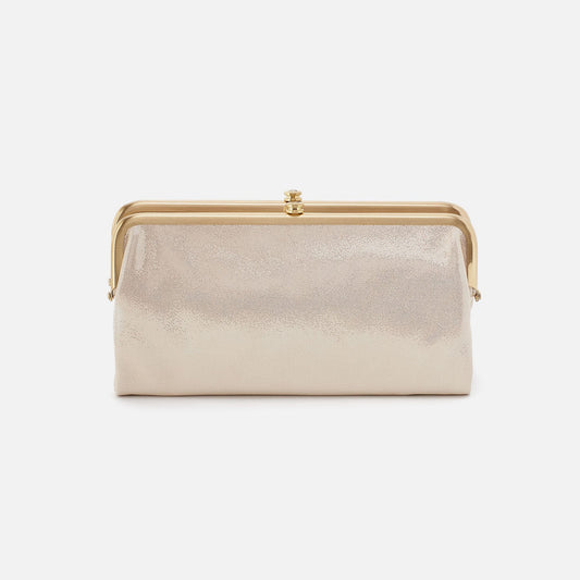 Lauren Clutch-Wallet In Metallic Leather - Sand Shimmer | HOBO Latest