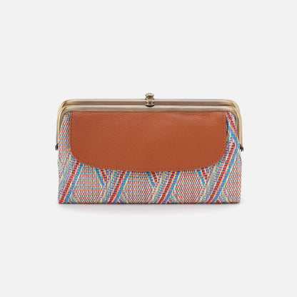 Lauren Clutch-Wallet In Multi Weave With Leather Trim - Sunset Raffia | HOBO Classic
