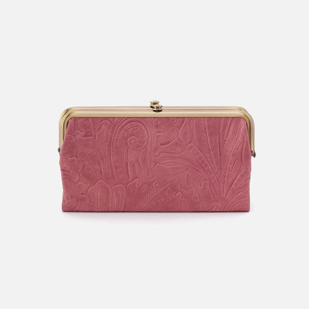 Lauren Clutch-Wallet In Tooled Embossed Leather - Mauve Tooled Emboss | HOBO Trending