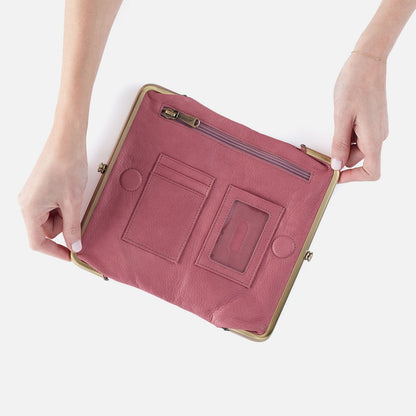Lauren Clutch-Wallet In Tooled Embossed Leather - Mauve Tooled Emboss | HOBO Trending