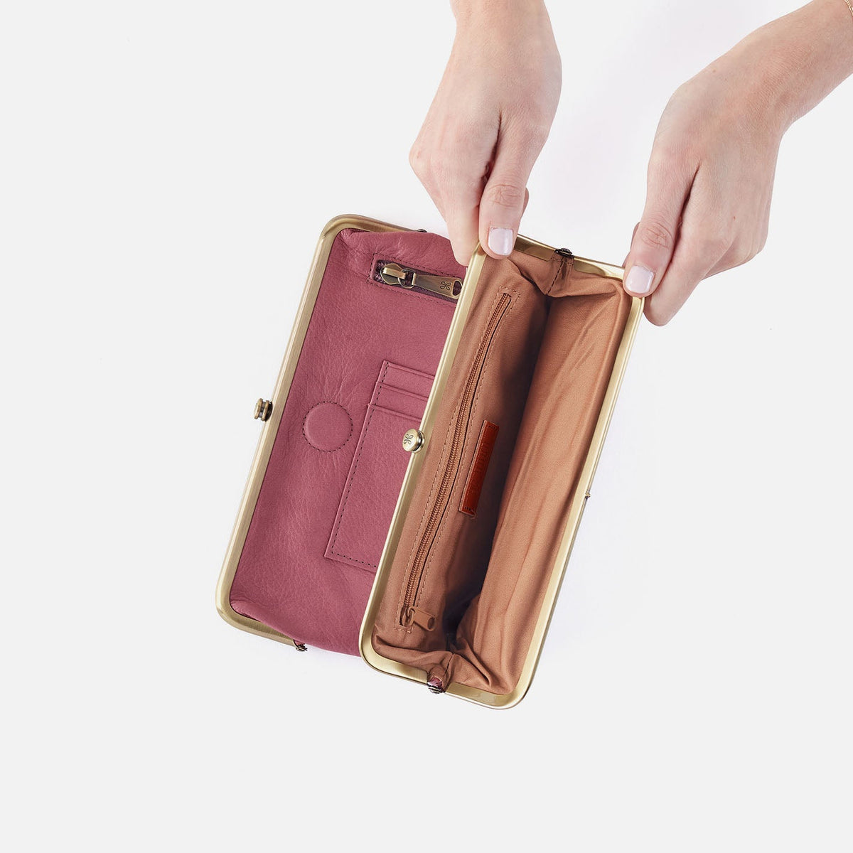 Lauren Clutch-Wallet In Tooled Embossed Leather - Mauve Tooled Emboss | HOBO Trending