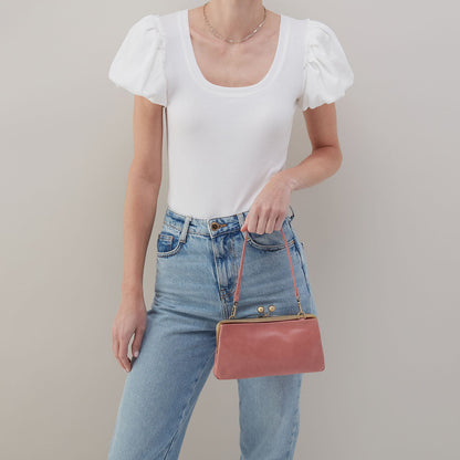 Lauren Frame Crossbody In Polished Leather - Rose | HOBO Latest
