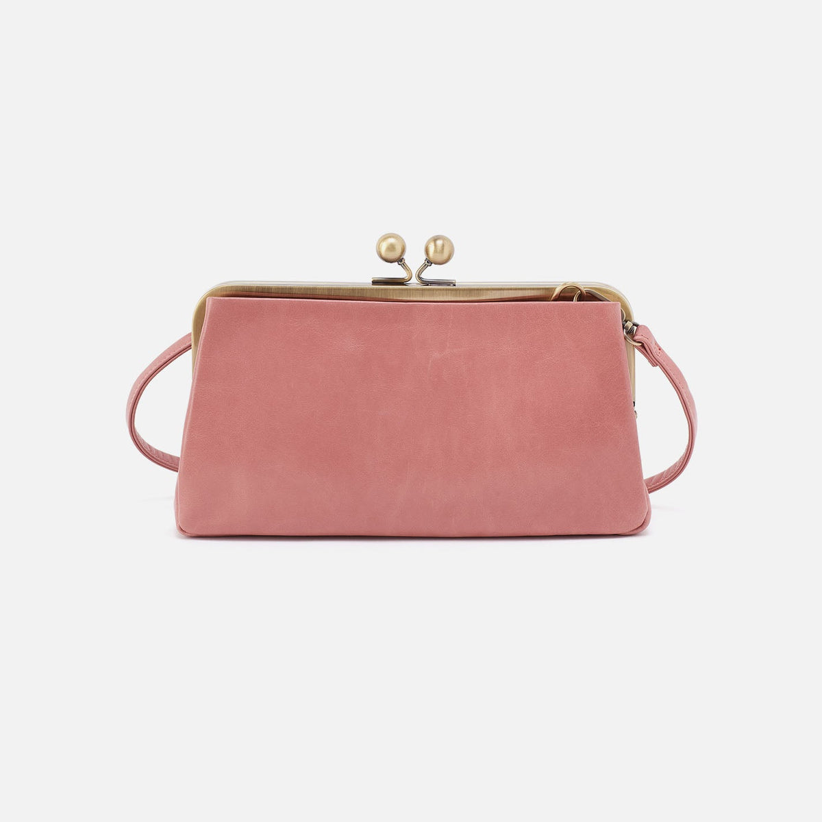 Lauren Frame Crossbody In Polished Leather - Rose | HOBO Latest