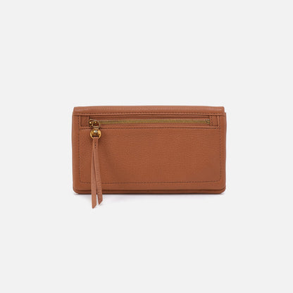Lumen Continental Wallet In Pebbled Leather - Warm Honey | HOBO Recommended