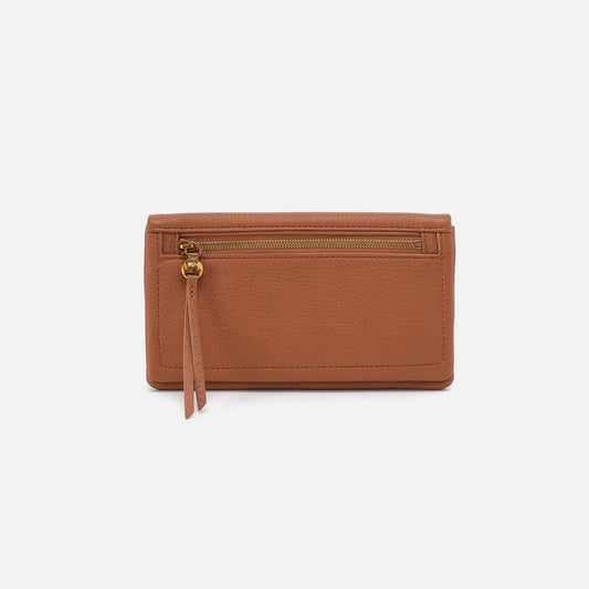 Lumen Continental Wallet In Pebbled Leather - Warm Honey | HOBO Recommended