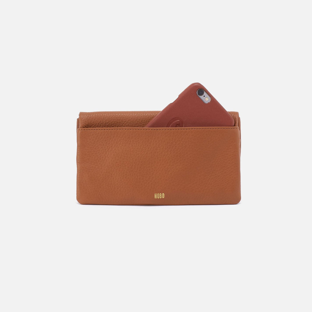 Lumen Continental Wallet In Pebbled Leather - Warm Honey | HOBO Recommended