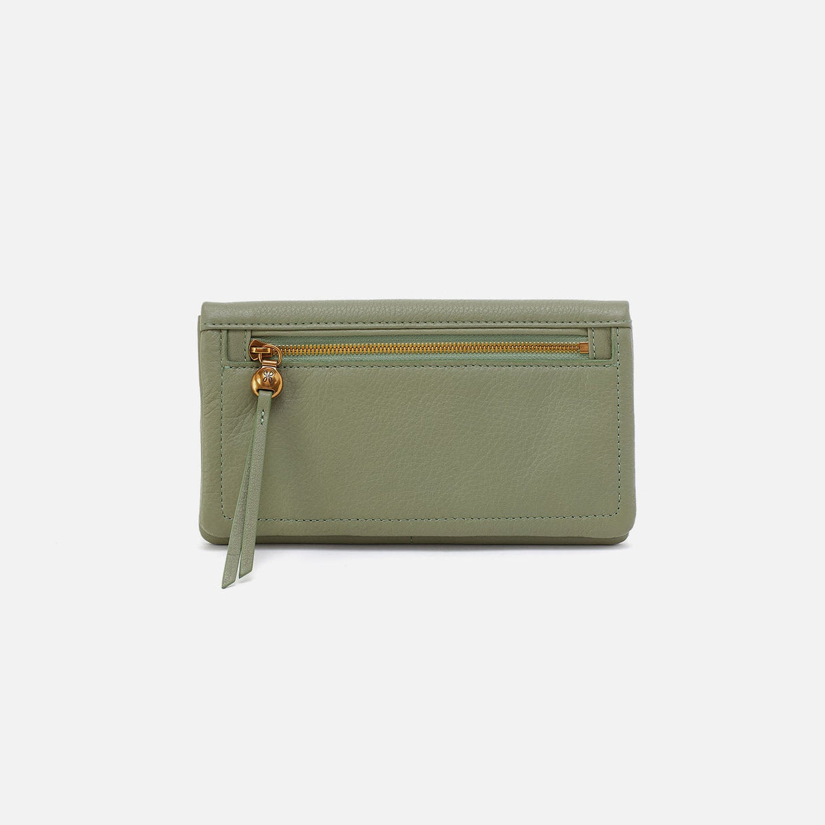 Lumen Continental Wallet In Pebbled Leather - Watercress | HOBO Exclusive