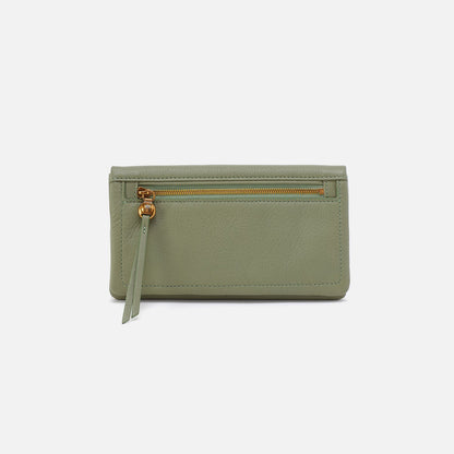 Lumen Continental Wallet In Pebbled Leather - Watercress | HOBO Exclusive