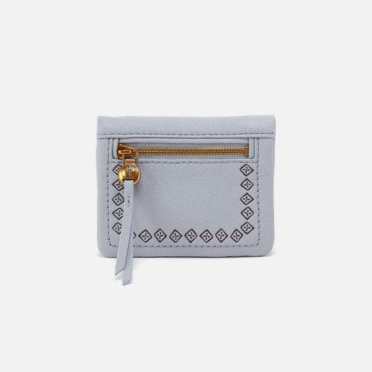 Lumen Mini Wallet In Pebbled Leather - Blue Pearl | HOBO Exclusive