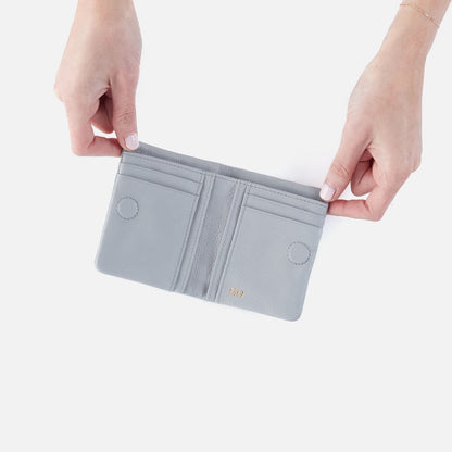Lumen Mini Wallet In Pebbled Leather - Blue Pearl | HOBO Exclusive