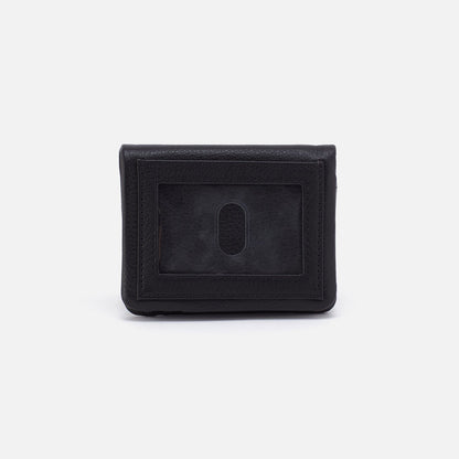 Lumen Mini Wallet In Pebbled Leather - Black | HOBO Classic