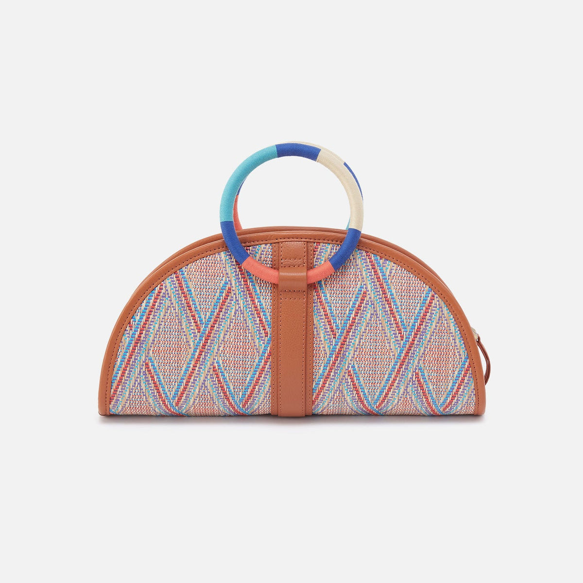 Luna Clutch In Multi Weave With Leather Trim - Sunset Raffia | HOBO Great Value