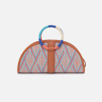 Luna Clutch In Multi Weave With Leather Trim - Sunset Raffia | HOBO Great Value